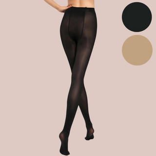 the 120 Denier Super Stretch Tights are available in two colours, beige or b lack.