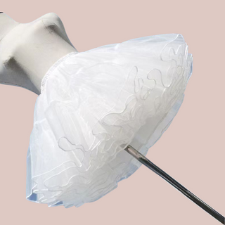 An angled view of the 5 Layer petticoat, you can see how full the skirt is from the 5 layers.