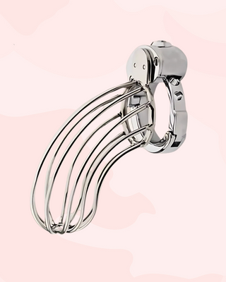 The Bird Cage Vertical from a side view, you can see the push button lock has been depressed.