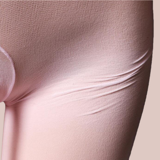 A close up of the bodystocking, it is made from nylon, thick enough not to ladder easily, but still thin enough to get the full feel of being covered neck to ankle in nylon.
