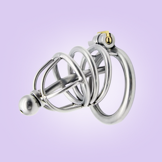 The Chaste Bird Standard with metal urethral tube, this is a removable tube which allows the cage to be worn with or without,