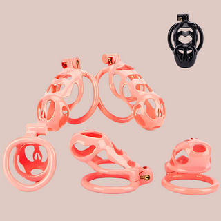 The Cobra Love Kit comes in 5 different sizes of chastity cage and two different colours, being peach and black.