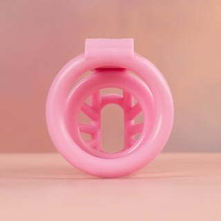 A rear view of the Cobra Nub chastity cage, this is the 26mm chastity cage.