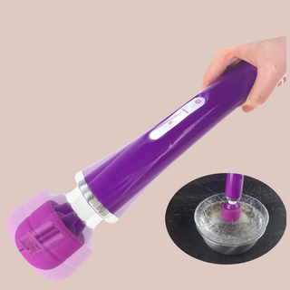 Showing the motion of The Cordless Magic Wand Stimulator /Massager from House Of Chastity, there are 10 different levels of vibration.