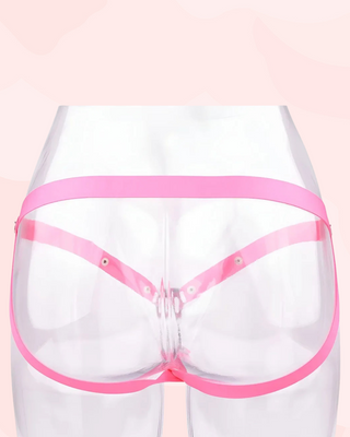 A rear view of the chastity belt that comes with the Femme Fantasy Chastity Cage.