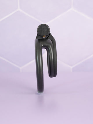 A side view of the Flat Gatling fully assembled with the base ring fixed to the cage.