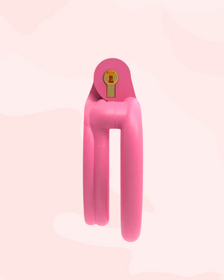 A side profile of the Flat Gatling in pink, you can see the integral lock fixed into place.