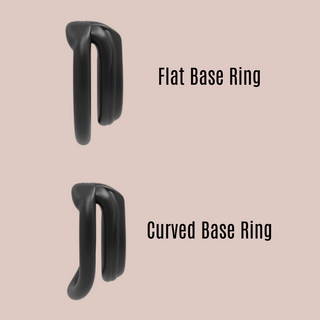 Showing the two types of base rings available with the Flat Gatling Mini Top Lock Cage, the top image is the flat base ring and the bottom image is the curved base ring.