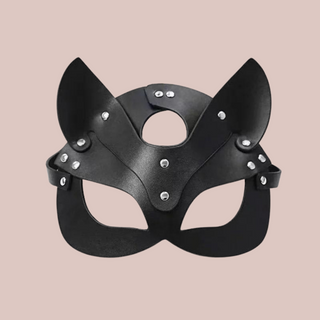 The fox mask shown with its studded design with the ears cut into the hood.