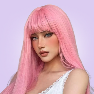 The straight fring and straight sides frame the face.