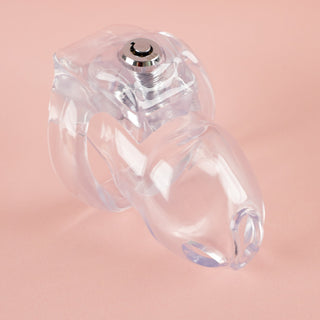 HT V5 Transparent chastity cage top down view.