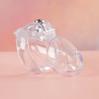 HT V5 Transparent Chastity Cage front facing view.
