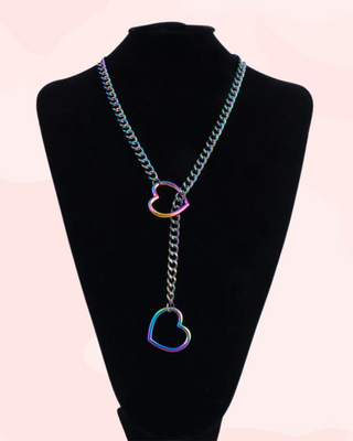 The Multi-Colour Heart Slip Choker Chain
