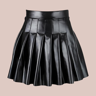 High Waisted Pleated Mini Skirt