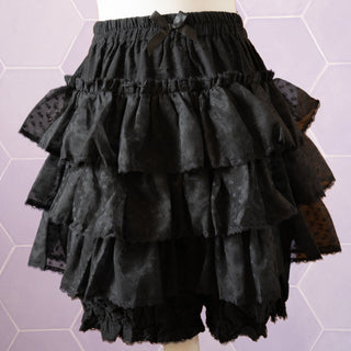 The Kawaii Cake Skirt in black with matching black lace edging