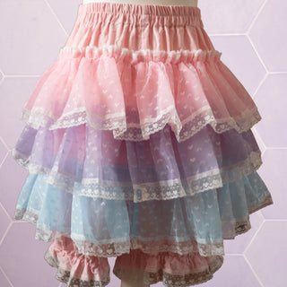 The rear view of the multi-colour Kawaii Cake Skirt