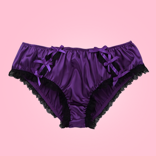 The panties are shown here in purple and black.