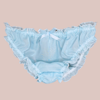The blue see through panties, they come in a very soft and feminine blue which is enhanced by the soft fabric and how see through they are.