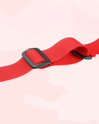 Showing the wide nylon strap, with its adjustability