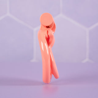 A side view of the chastity cage, you can clearly see the inverted design.