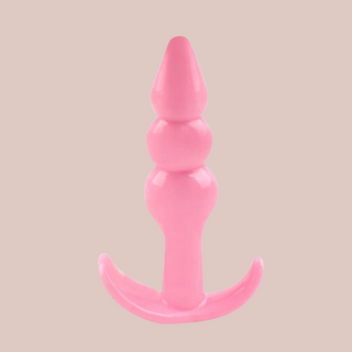 The pink triple bead anal plug