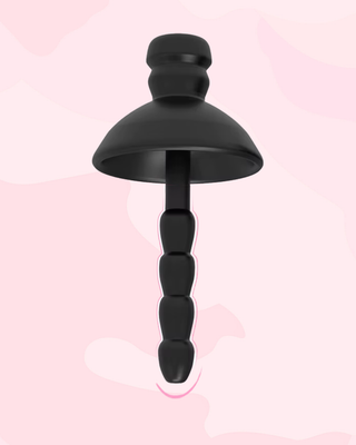 The electro urethral head that cna be removed from the silicone dildo.