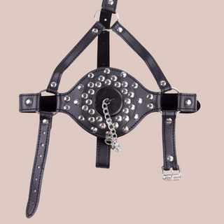 The Studded Head Gag is shown laid down flat