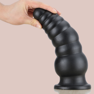 Waterproof 10 Inch Super Large Black Dildo Or Anal Plug With Sucker Base, circumference of 3.8cm to 8.8cm.