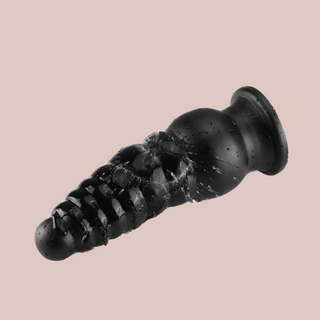 Waterproof 10 Inch Super Large Black Dildo Or Anal Plug With Sucker Base, circumference of 3.8cm to 8.8cm.