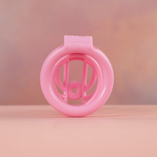 A rear view of the chastity cage, you can see the interior of the cage.