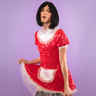 The Maisie Maid Dress in red