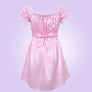 The rear view shows how the included sash can be tied