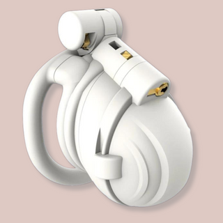 A close up of the cage fully assembled with the end cap in place.