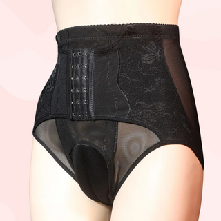 An angled view of the panties being modelled.