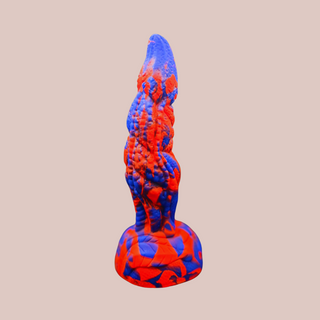 Vesirion is a distinctly blue and red mottled Monster Dragon Series Dildo