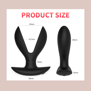 The dimensions of the Vibrating Wide Arm Anal Plug