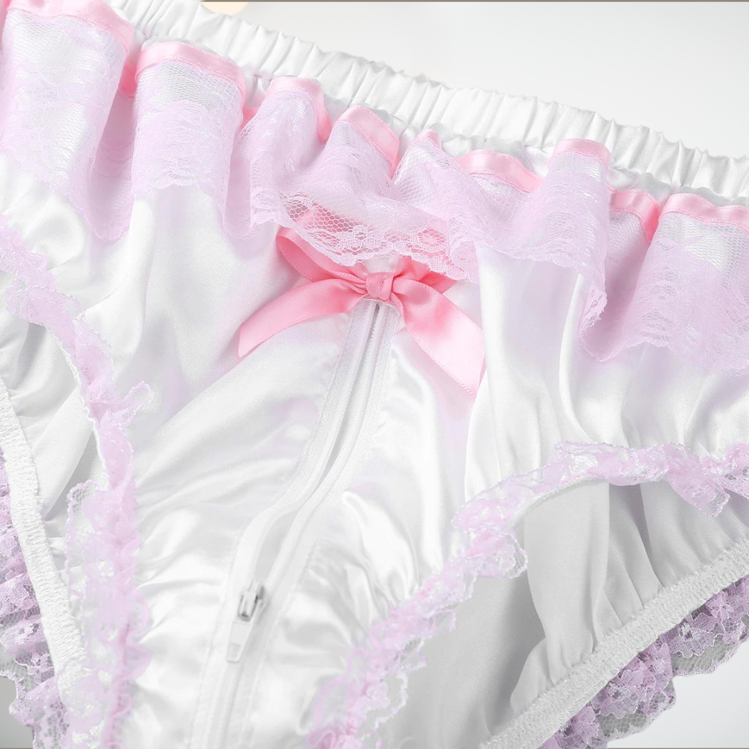 White Satin & Pink Lace Panties For LGBTQ, Men, Gay, Anyone! – House of ...