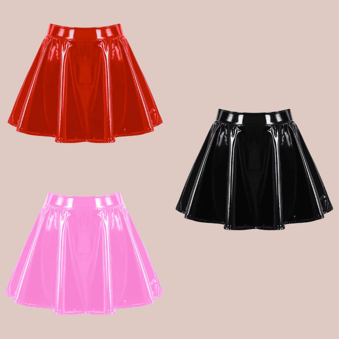 A-Line Patent Leather Mini Skirt