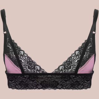 A rear view of the lace bralette