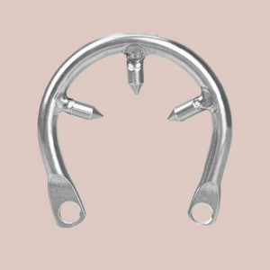 The barbed ring, it can be removed from the chastity cage, so the device can be worn with or without it.