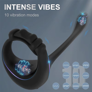 The Black Star offers 10 different vibration modes, the images to the bottom right show the different levels.