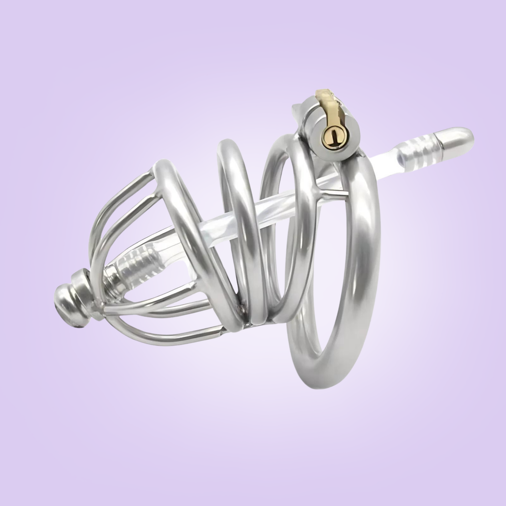 A close up image of the Chaste Bird Standard fully assembled with its urethral tube fitted.