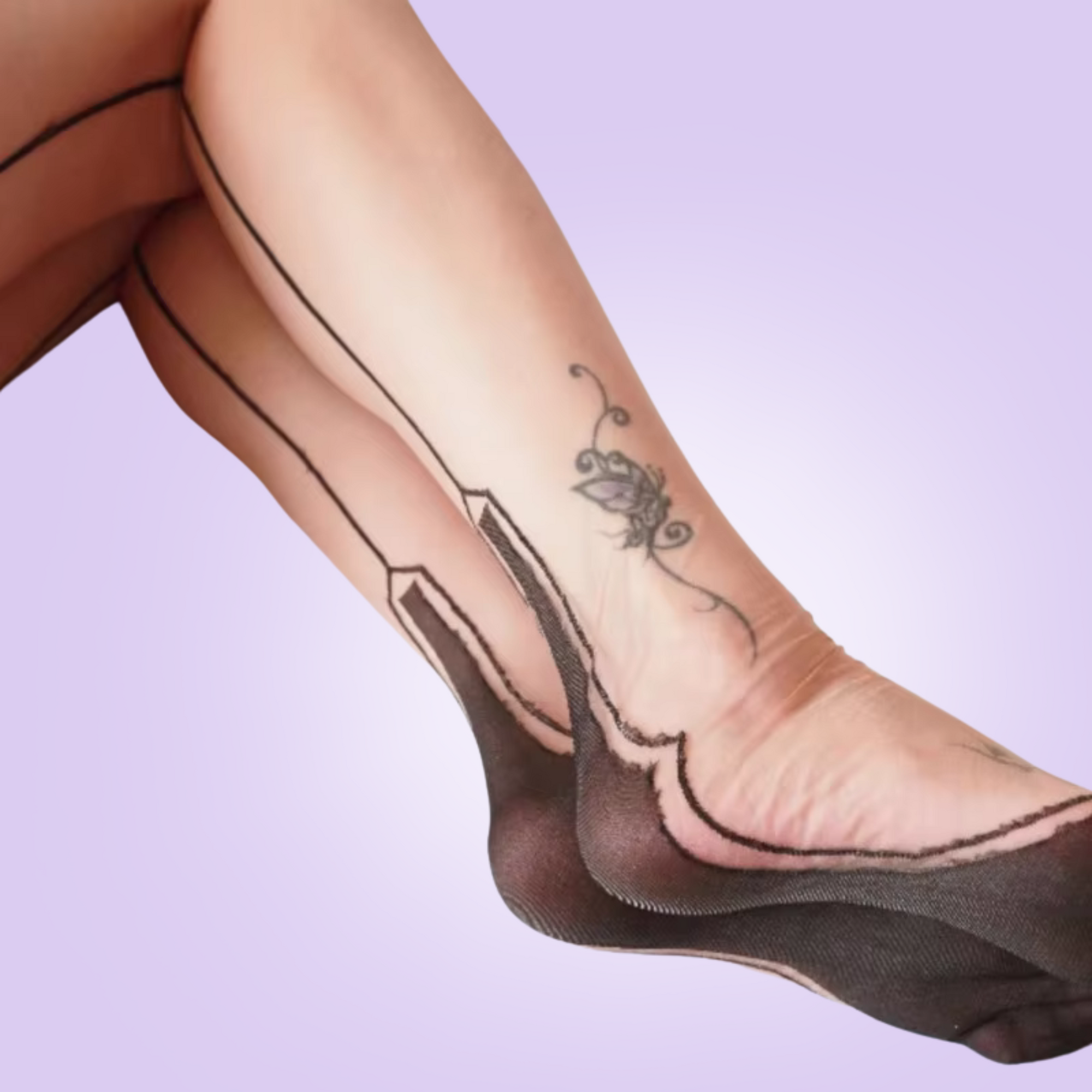 Cuban Heel Nylon Stockings