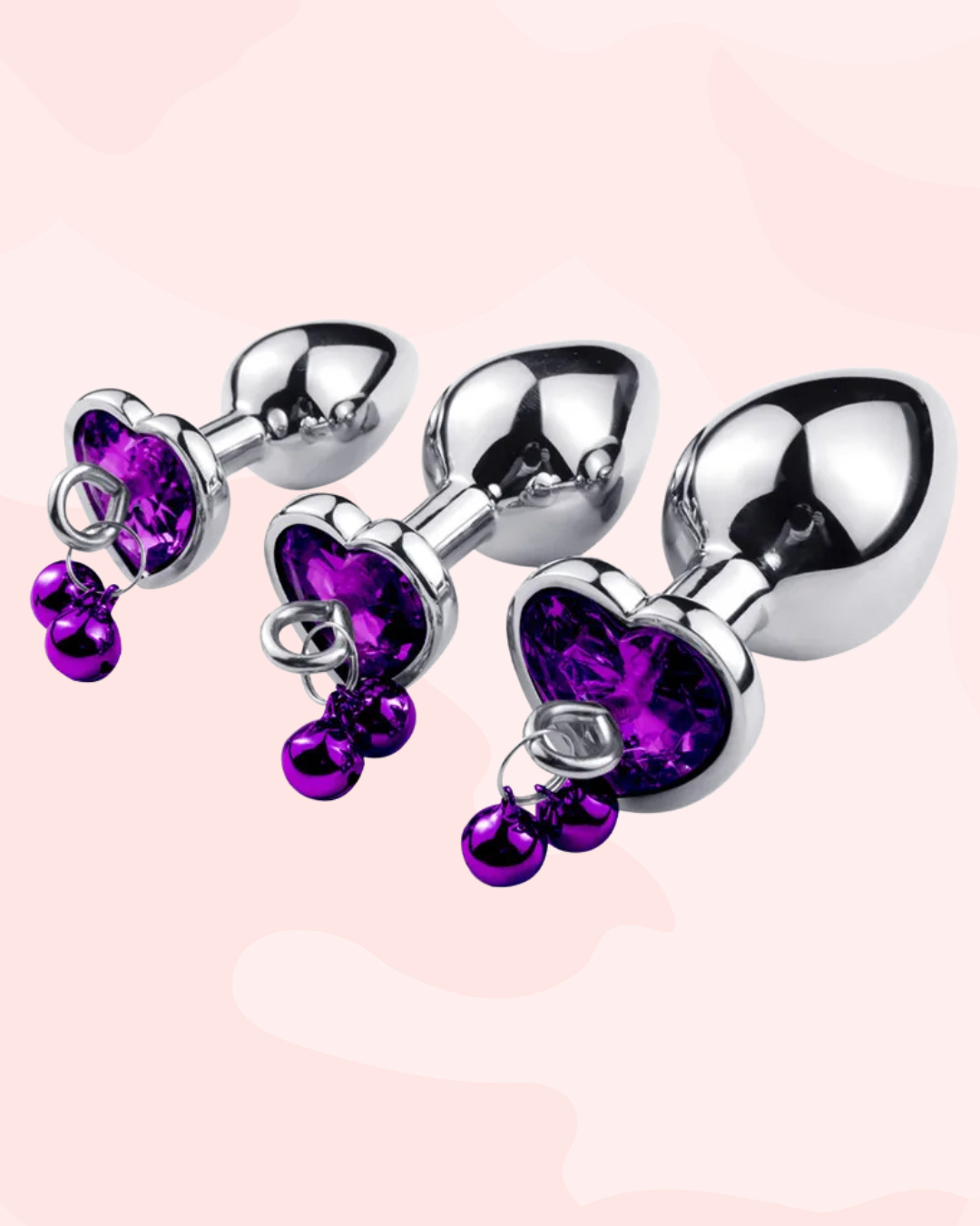 Rg Bells Plug Diamond Cut Effect Heart Butt Plug With Bells – House of Chastity