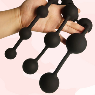 This image shows the three different sizes of anal beads, small, medium and large.