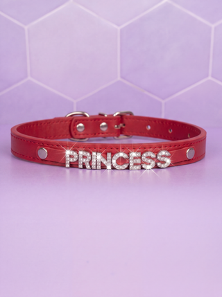 The sparkling Princess collar in red
