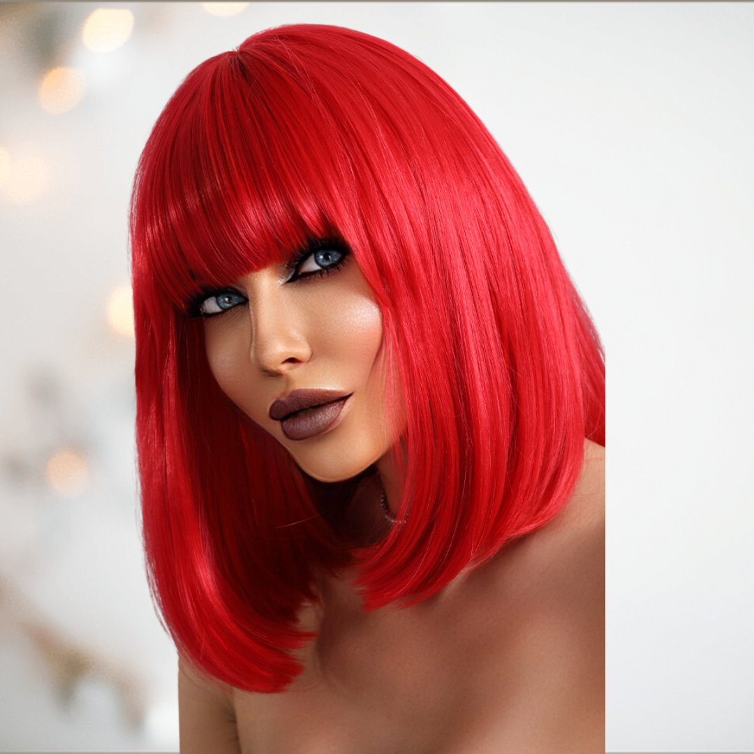 Red hair online bob wig