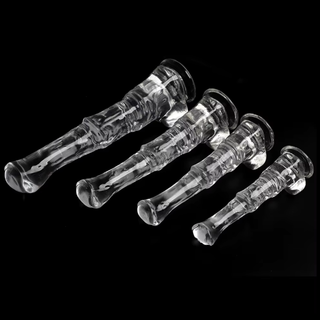 All four sizes of the dildo shown lying next to each other.