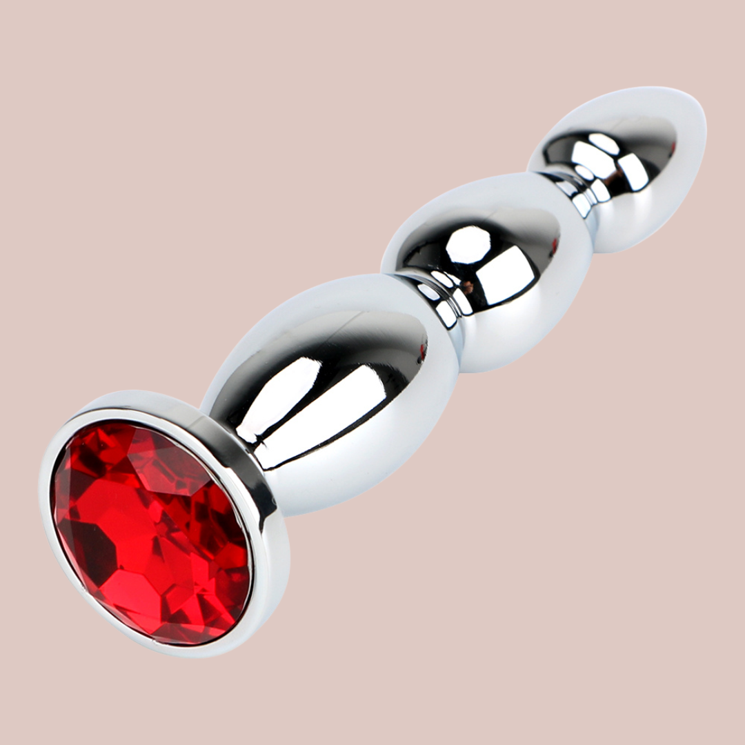 The red jewelled long length dilator from House Of Chastity