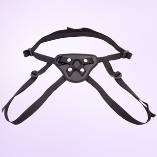 The strap on harness shown lying flat, the adjustable straps can be seen.